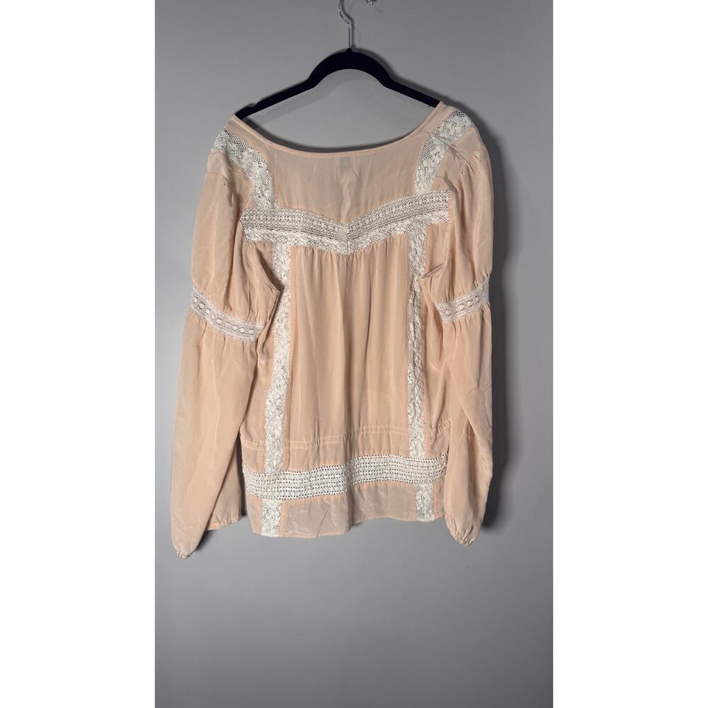 Haute Hippie Peach And Lace Blouse Shirt Size M - Picture 7 of 7